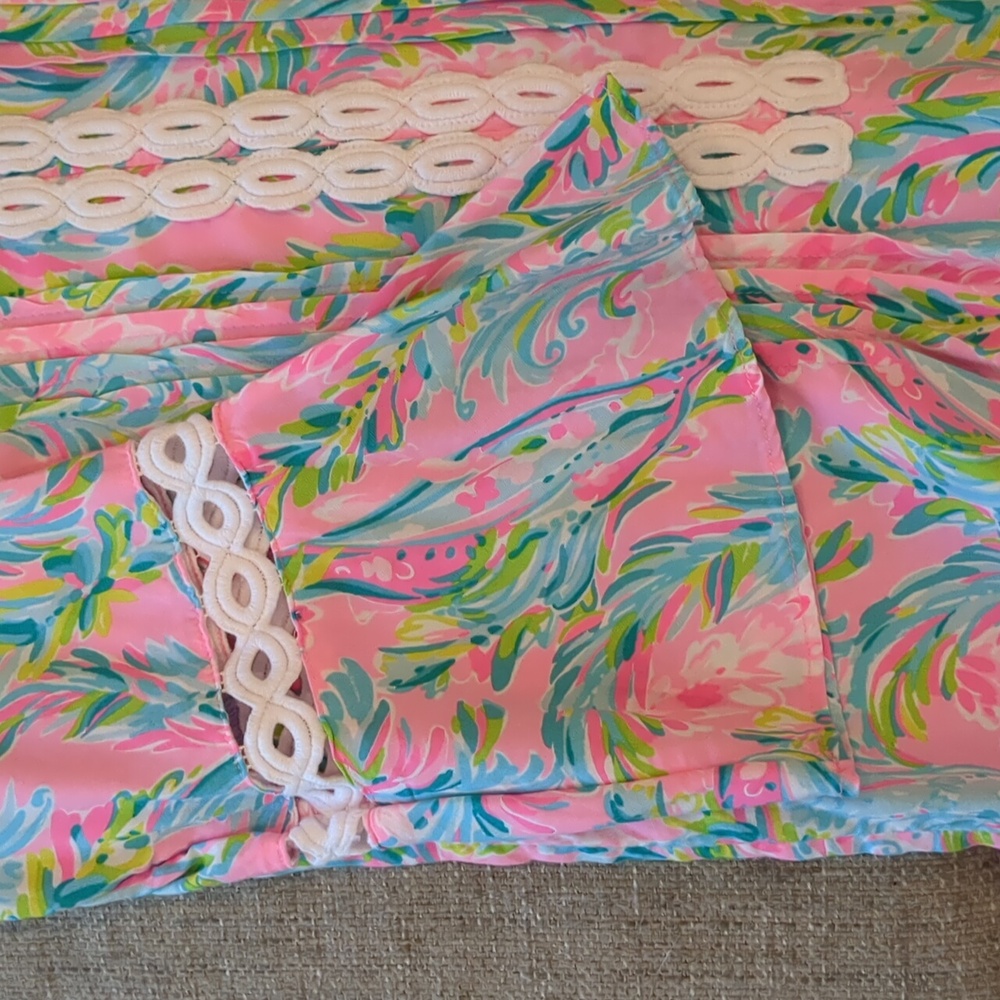 Lilly Pulitzer Hollie Tunic Pink and Blue Floral Dress XS - Picture 15 of 15